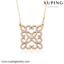 41910 xuping fashion jewelry nickel free magnetic 18k gold square pendant necklace China wholesale